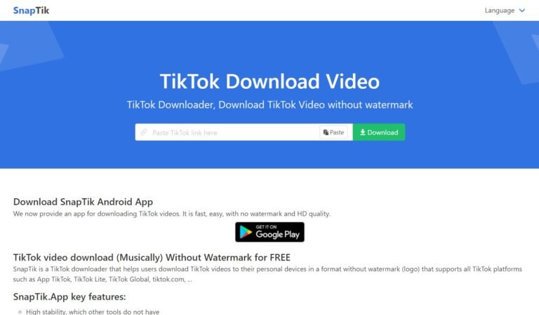 Snaptik App – Download TikTok Videos Without Watermark