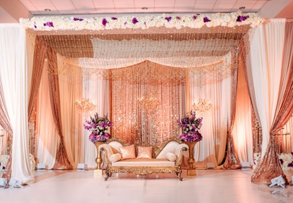 Drapes and Curtains wedding stage decoration