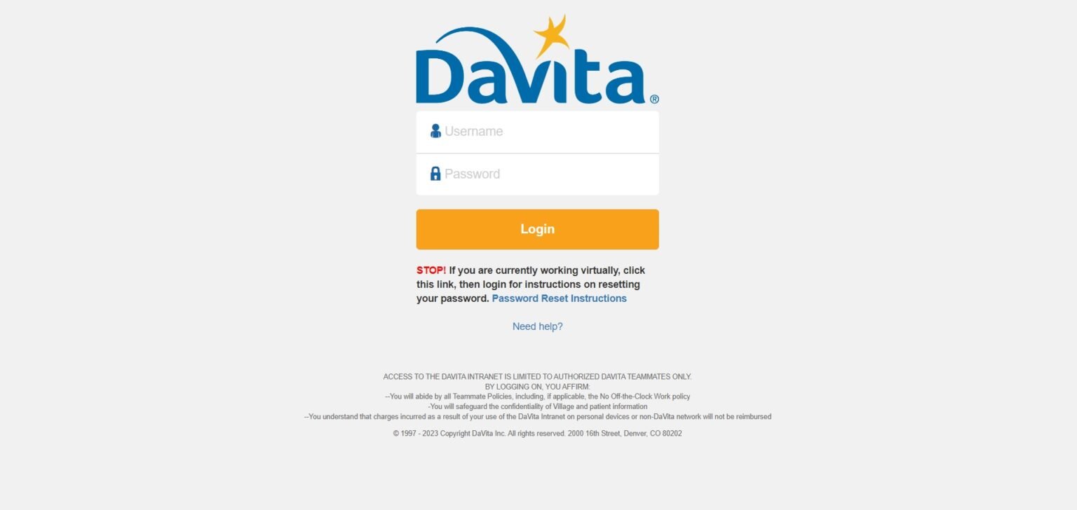 Davita Login Accessing Davita's Internal Network