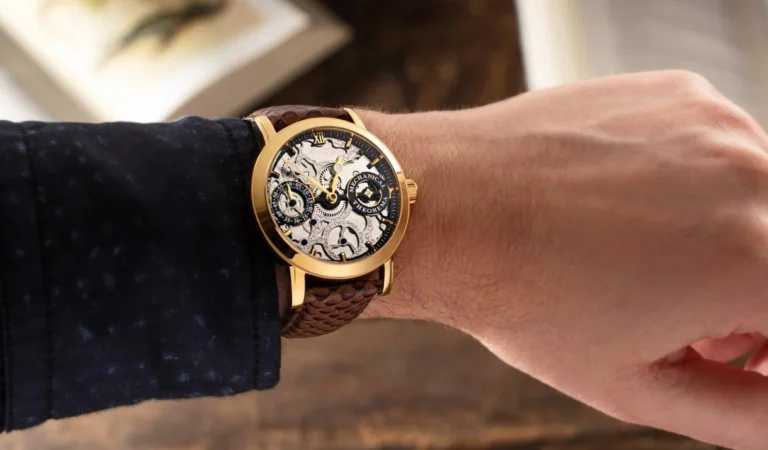 Minimalist Mechanics: Sleek Cuff Bracelets with Clean Leather-Strap Watches