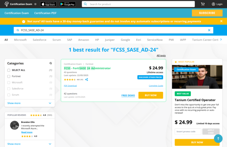 FCSS_SASE_AD-24 Dumps for Your Exam